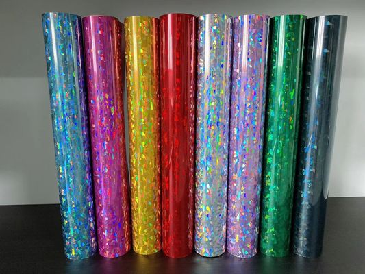 Removable Self-Adhesive Laser Color Decorative Glass Film PET Vinyl Color holographic rainbow film laser film