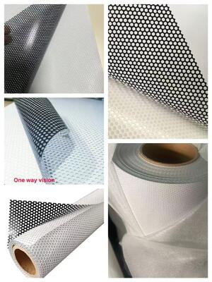 40% transmissie Zelfklevend geperforeerd vinyl (unidirectioneel zicht) 140mic/140gsm voor raamtoepassing